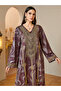 Multi-Color Embroidered V-Neck Maxi Jalabiya Dress - 2