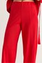 Women's Red Modal High Neck Belted Long Cardigan Palazzo Trousers Suit 4209 60286514 - 6