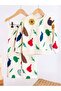 Unisex Fruit and Figure Patterned Sweatshirt and Tracksuit 3-Thread Fabric Top and Bottom Set - 2