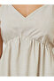 Beige Solid Strappy A-Line Midi Dress - 4