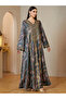Multi-Color V-Neck Maxi Jalabiya With Gold Embroidery - 4