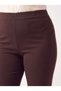 Women's Plus Size Spanish Leggings High Waist Elastic Brown Pants - 6