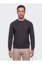 Anthracite Crew Neck Micro Patterned Men's Knitwear Sweater