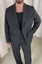 Striped Oversized Suit Black - 4