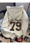 Unisex Gray Leopard La 79 Back Printed Hooded Sweatshirt Printed Premium Oversize T-Shirt