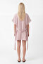 Crinkle Red Striped Short Kimono - 2