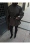 Half-Cape Buttoned Belted Trench Coat - 2