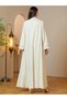 Beige Maxi Jalabiya With Floral Embroidery - 6