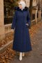 Full Length Nova Quilted Coat Navy Blue Hm2957 - 2