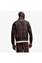 T7 Relaxed Tartan Woven Men's Brown Jacket - 3