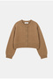 Women's Brown W6-172 Oversize Buttoned Sweater Cardigan - 3