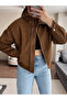 Zippered Suede Jacket with Pockets