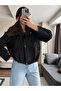 Fur Bomber Zippered Trench Coat - 5