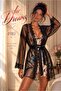 Patterned Satin Nightgown & Tulle Robe Set 4910