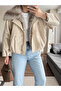 Fur Bomber Zippered Trench Coat - 6
