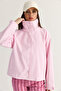 Women's Pink Button Detailed Stand Collar Lined Pocket Trench Coat 2833 60286464 - 5
