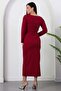 Square Neckline Front Slit Stoned Dress 2026-5004 - 7