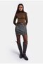 Women's Dark Denim 2W6-8 Straight Leather Detailed Stretch Fabric Design Mini Denim Skirt - 5