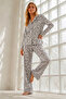 Women's Dowry Polka Dot Gray Pajama Set - 6