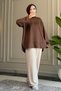 6656 - Comfortable, Casual Basic Women's Long Sweatshirt with Cufflink Detail - 3