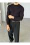 Basic Knitted Knitwear Long Sleeve m Black - 2
