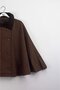 Brown Velvet Collar Poncho with Button Detail on Sleeves Per9756 - 6