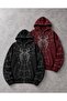 Unisex Burgundy Spiderman Printed 3 Thread Thick Inner Lined Hoodie - 2