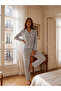 Women's Polka Dot Top and Bottom Gray Pajama Set - 5