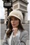 Accessory Detailed Women's Plush Beret/Hat with Visor - 2