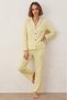 Women's Polka Dot Classic Collar Yellow Pajama Set - 6