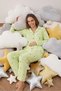 Women's Polka Dot Classic Collar Green Pajama Set - 3