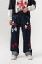 Crossfold Patch Detailed Contrast Cuff Jean Baggy Men's Trousers