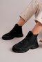 Women's Black Fur-Lined Cold-Resistant Comfortable Sole Boots Seferi2