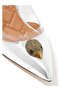 Belgravia Vinyl Eagle Detailed Heeled Shoes - Silver - 4