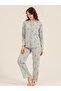 Women'S, Cute Puppy, 100% Cotton, Green, Shirt Collar Pajama Set - 7
