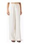 Linen Blend Suit Pants, Straight Leg and Breathable Summer Trousers Ecru