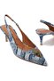 Denim Slingback Heeled Shoes Offering Classic Elegance - 5
