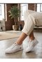 White Genuine Leather Women's Casual Comfort Sneakers