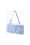 Sophia Ruffled Striped Baguette Shoulder Bag