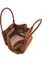 Brown Faux Suede Medium Size Hana Tote Bag with Gold Hardware - 2