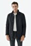 Black Comfort Fit Stand Collar Coat - 4