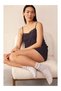 Women's pajama set with lace detail and shorts - 2