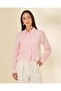 Women Pink Striped Button Blouse
