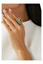 Elegant Orange Emerald Cocktail Ring - 2