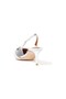 Vinyl Slingback Heeled Shoes - Silver Color - 3