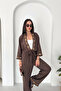 Ethnic Pattern Striped Suit - Bitter Brown Bitter Brown - 2
