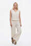Crinkle V-Neck Sleeveless Blouse