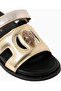 Eagle Cut Out Sandals, Comfortable and Modern Women's Slippers with Leather Detail - 3