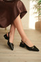 Zrct4 - Premium 5cm Two Buckle Pointed Toe Short Heel Shoes Patent Leather Black - 3