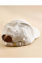 Boys White Embroidered Cotton Cap - 2
